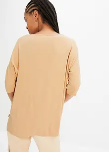 Fyrkantig T-shirt med båtringning i mjuk viskosmix, bonprix