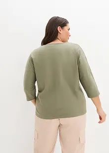 Topp med 3/4-ärmar och ekologisk bomull, bonprix