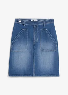 Stretchig jeanskjol med hög midja, bonprix