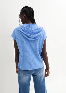 Topp med knappslå och luva, bonprix