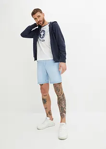 Långa jeansshorts i dra-på-modell, regular fit, John Baner JEANSWEAR