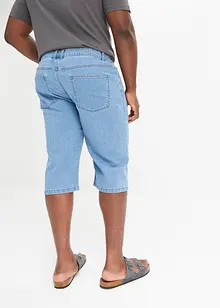 Långa stretchiga jeansbermudas, normal passform (2-pack), bonprix