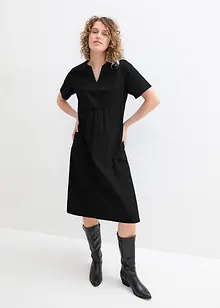 Knälång tunikaklänning med fickor och linne, bonprix