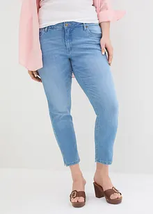 Bekväma 7/8-stretchjeans med slits, bonprix