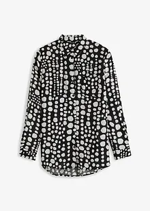 Mönstrad lång blus av mjuk viskos, bonprix
