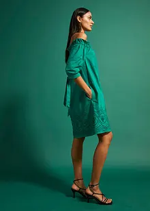 Off shoulder-klänning i ren bomull, bonprix