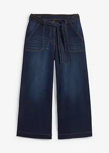 Jeans med vida ben, High Waist och resårlinning, cropped, bonprix