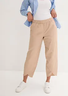 Ankellång linnebyxa med bekväm High Waist, Loose Fit, bonprix