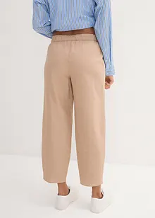 Ankellång linnebyxa med bekväm High Waist, Loose Fit, bonprix