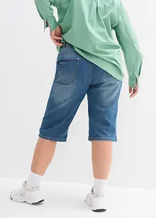 Stretchiga jeansbermudas med uppvikta benslut, bonprix