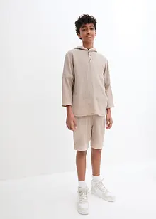 Topp med luva och shorts för barn (2 delar), muslin, bpc bonprix collection