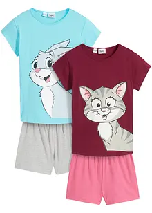 Pyjamas med shorts för barn (4 delar), bonprix