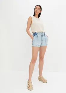 Jeansshorts med paperbag-design, RAINBOW