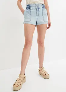 Jeansshorts med paperbag-design, RAINBOW