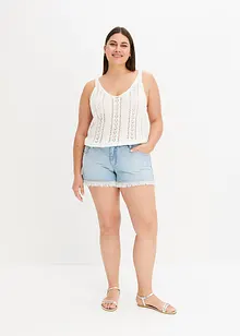 Jeansshorts med strassfransar, BODYFLIRT