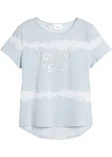 T-shirt med längre bakstycke av ekologisk bomull för barn, bonprix
