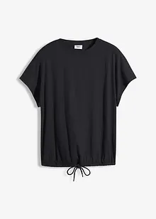 Topp med knytband i nederkanten, i mix av bomull och viskos, bonprix