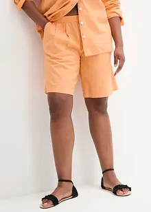 Vida shorts med gubbveck, hög bekväm midja och linneandel, bonprix