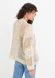 Cardigan med virkad look, bonprix