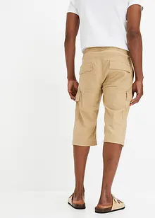 Cargobermudas med linne, Regular Fit, bonprix