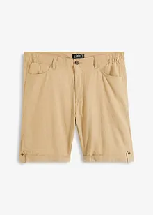 Bermudas med linneandel och uppvikta benslut, Regular Fit, bpc bonprix collection