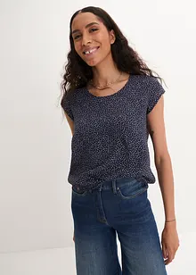 Mönstrad kortärmad blustopp, bonprix