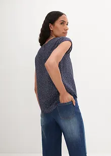 Mönstrad kortärmad blustopp, bonprix