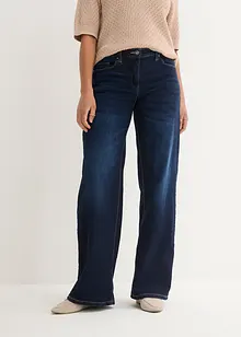 Wide Leg Jeans Mid Waist, med bekväm midja, bonprix