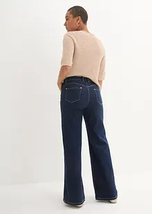 Wide Leg Jeans Mid Waist, med bekväm midja, bonprix