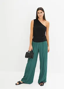 One shoulder-linne med rynk, bonprix