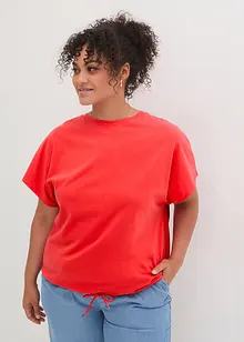 Topp med knytband i nederkanten, i mix av bomull och viskos, bonprix