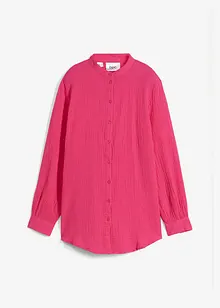 Oversize-muslinblus i bomull, lång modell, bonprix