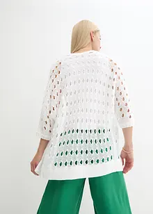 Hålmönstrad cardigan med lurex, bonprix