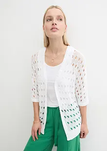 Hålmönstrad cardigan med lurex, bonprix