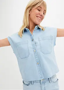 Kort boxy jeansblus, bonprix