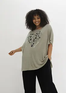 Bigshirt i lätt material med tryck, bonprix