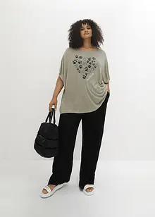 Bigshirt i lätt material med tryck, bonprix