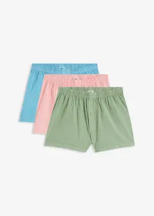 Ledigt skurna jerseyboxershorts i ekologisk bomull (3-pack), bonprix