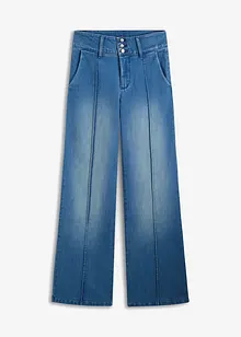 Marlenebyxa med denim och prydnadsknappar, bonprix