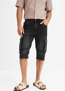 Stretchiga långa jeansbermudas, Regular Fit, bonprix