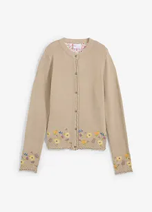 Snygg folkdräktsinspirerad cardigan med broderi, bonprix