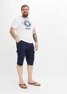 Långa trikåbermudas med cargofickor, ren bomull, Regular Fit, bonprix