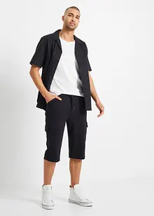 Långa trikåbermudas med cargofickor, ren bomull, Regular Fit, bonprix