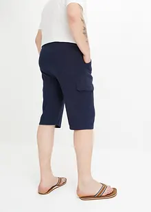 Långa trikåbermudas med cargofickor, ren bomull, Regular Fit, bonprix