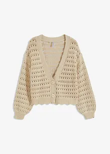 Cardigan med hålmönster av ren bomull, bonprix