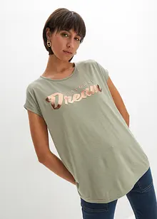 Lång topp med viskosandel, bonprix