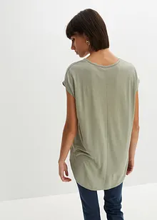 Lång topp med viskosandel, bonprix