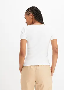 Ribbstickad topp av ekologisk bomull, bonprix