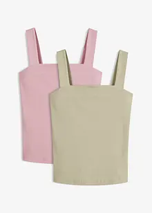 Ribbstickat linne ev ekologisk bomull (2 delar), bonprix