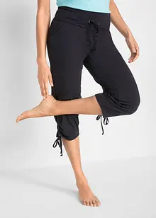 Capribyxa med rynkning i viskosmix, bonprix